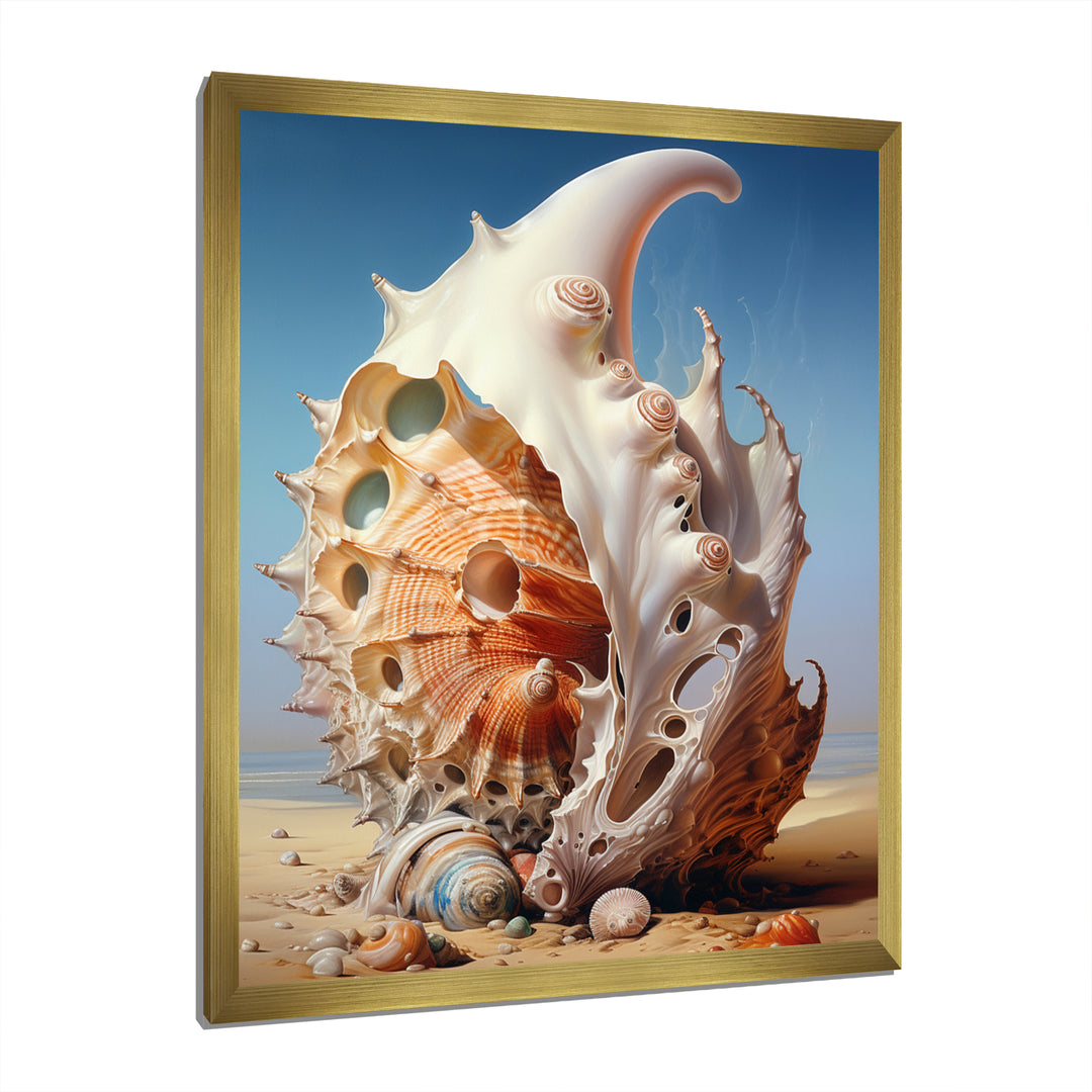 Abstract Surreal Seashells - Seashell Canvas Wall Art
