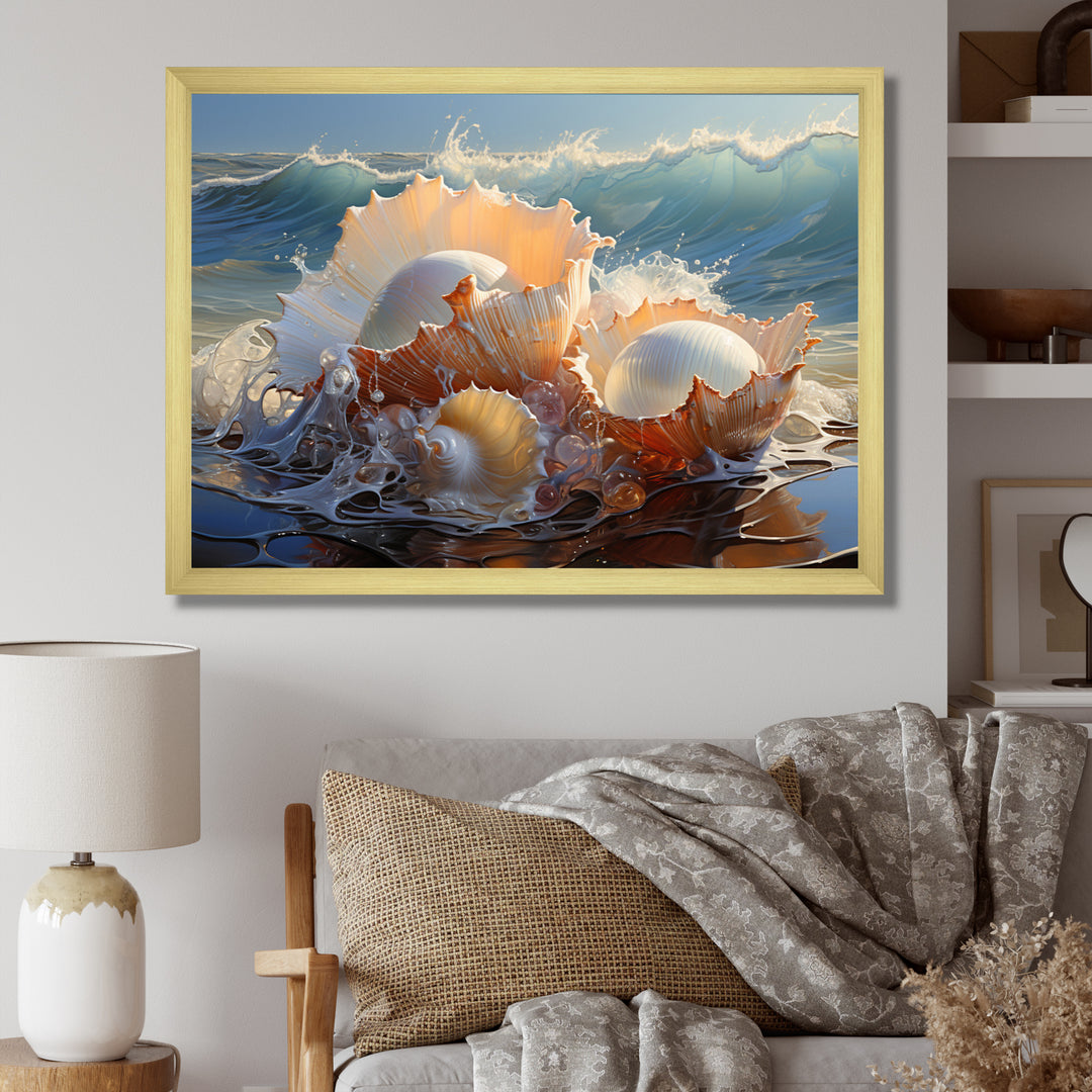 White Seashells On The Beach - Seashell Wall Decor