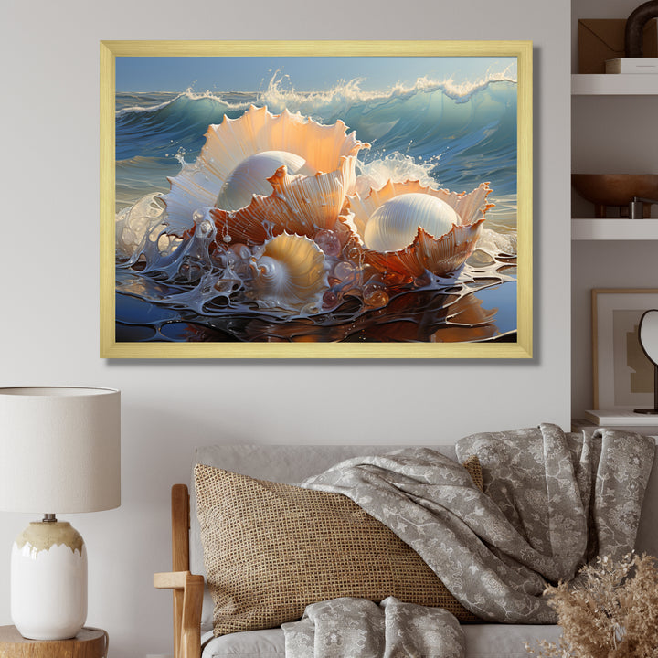 White Seashells On The Beach - Seashell Wall Decor