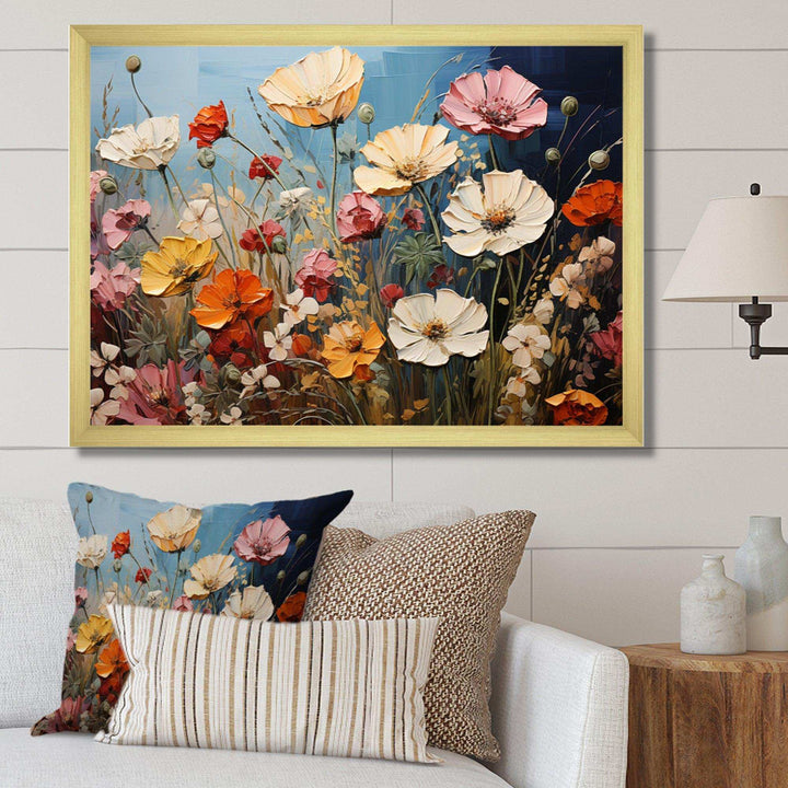 Abstract Seasonal Flowers Watercolor I - Floral Canvas Wall Art