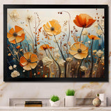 Orange Seasonal Flowers Seasonal Collage II - Floral Canvas Wall Art