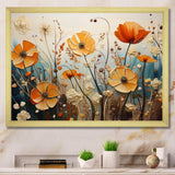 Orange Seasonal Flowers Seasonal Collage II - Floral Canvas Wall Art