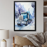 Turquoise Semi Truck Arctic Hauler I - Truck Canvas Wall Art
