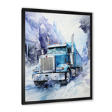 Turquoise Semi Truck Arctic Hauler I - Truck Canvas Wall Art