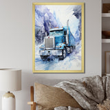 Turquoise Semi Truck Arctic Hauler I - Truck Canvas Wall Art