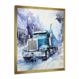 Turquoise Semi Truck Arctic Hauler I - Truck Canvas Wall Art