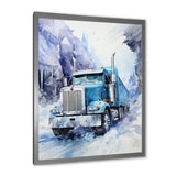 Turquoise Semi Truck Arctic Hauler I - Truck Canvas Wall Art