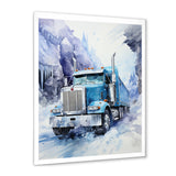 Turquoise Semi Truck Arctic Hauler I - Truck Canvas Wall Art