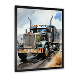 Semi Truck Carbon Fiber I - Truck Canvas Wall Art