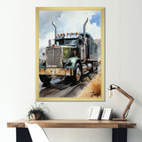 Semi Truck Carbon Fiber I - Truck Canvas Wall Art