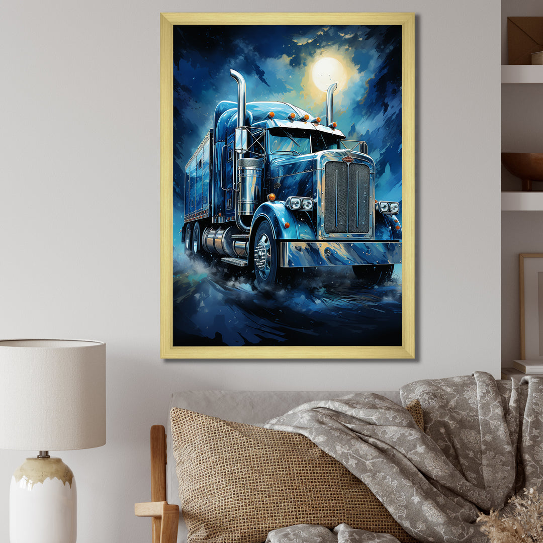 Red Semi Truck Custom Classic I - Truck Canvas Wall Art