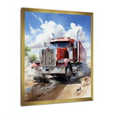 Red Semi Truck Pride I - Truck Canvas Wall Art