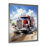 Red Semi Truck Pride I - Truck Canvas Wall Art