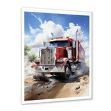 Red Semi Truck Pride I - Truck Canvas Wall Art