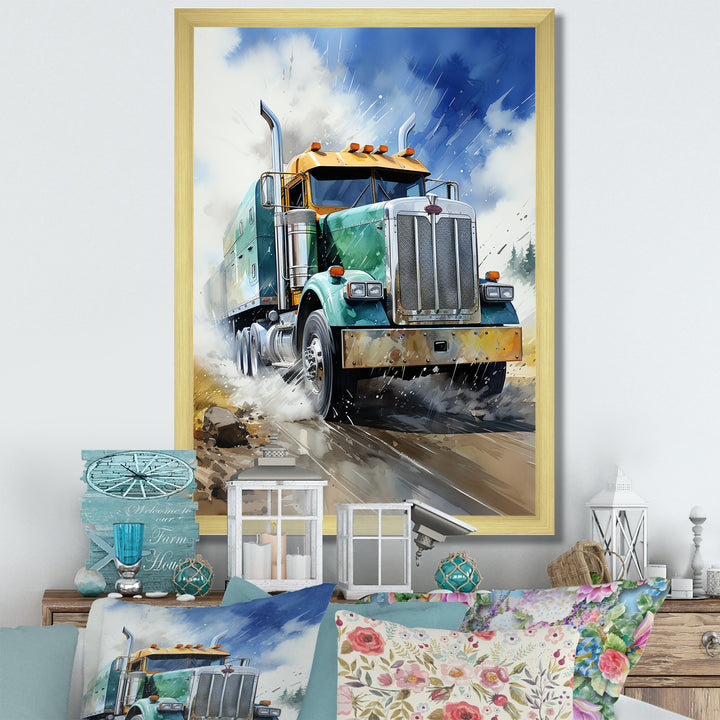 Heavy Duty Semi Truck I - Truck Canvas Wall Art