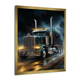Semi Truck Midnight Cruiser - Truck Canvas Wall Art