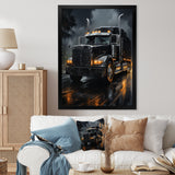 Midnight Cruiser Semi Truck I - Truck Canvas Wall Art