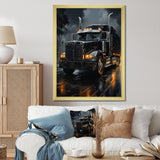 Midnight Cruiser Semi Truck I - Truck Canvas Wall Art