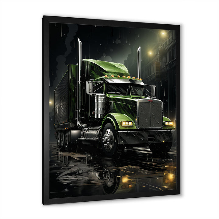 Semi Truck Night Hawk - Truck Canvas Wall Art