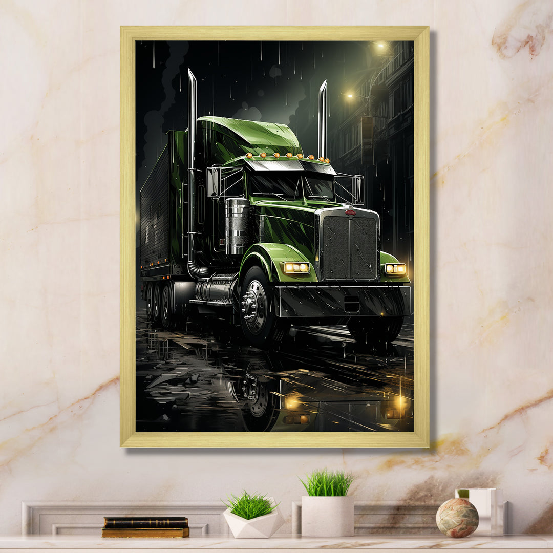 Semi Truck Night Hawk - Truck Canvas Wall Art