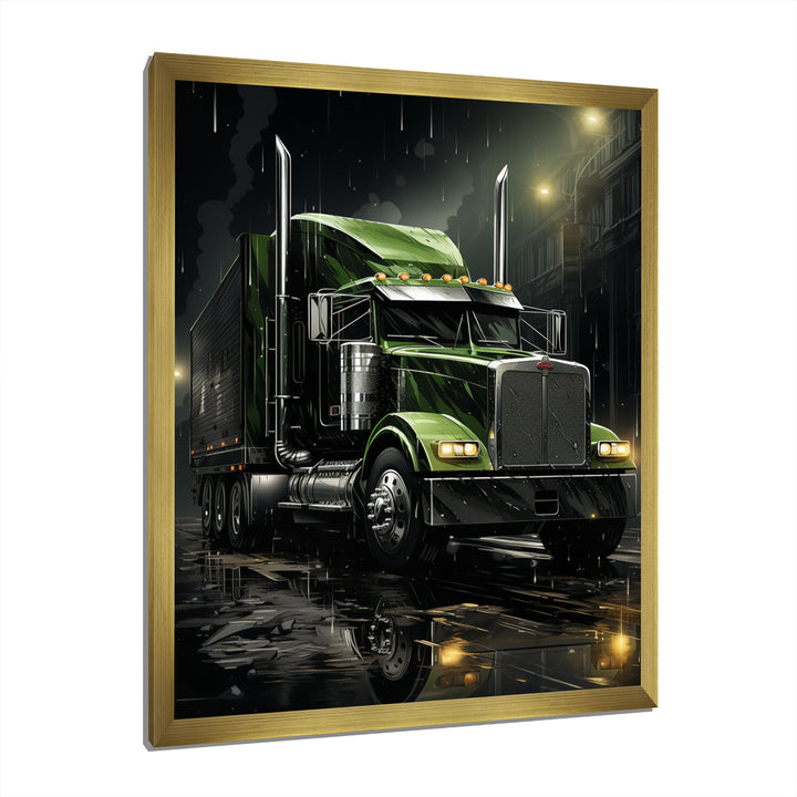Semi Truck Night Hawk - Truck Canvas Wall Art