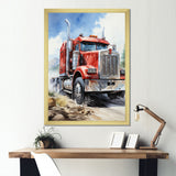 Semi Truck Road King I - Truck Canvas Wall Art