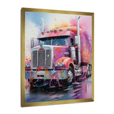 Pink Semi Truck Showstopper - Truck Canvas Wall Art