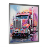 Pink Semi Truck Showstopper - Truck Canvas Wall Art