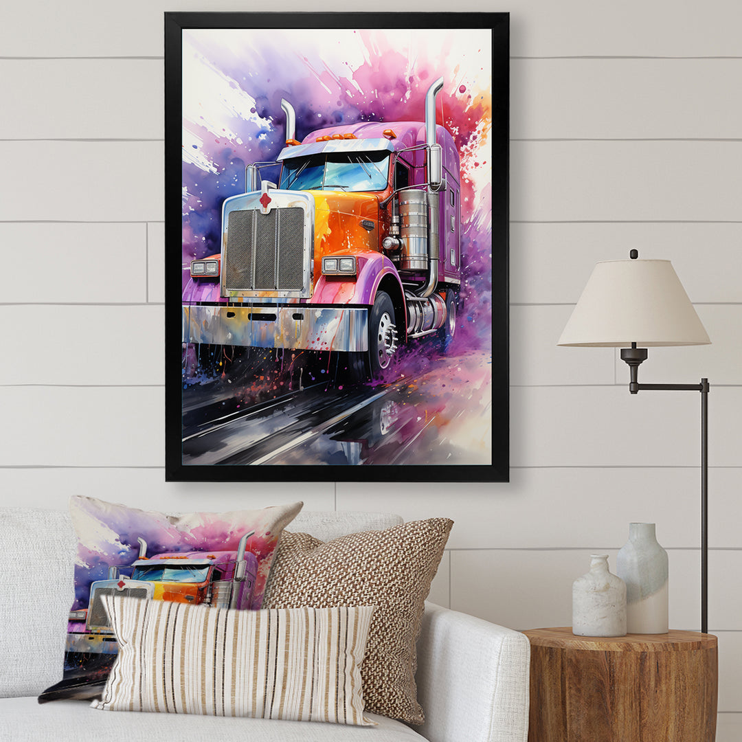 Semi Truck Speed Demon I - Truck Canvas Wall Art