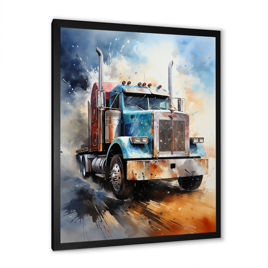 Semi Truck The Workhorse - Truck Canvas Wall Art