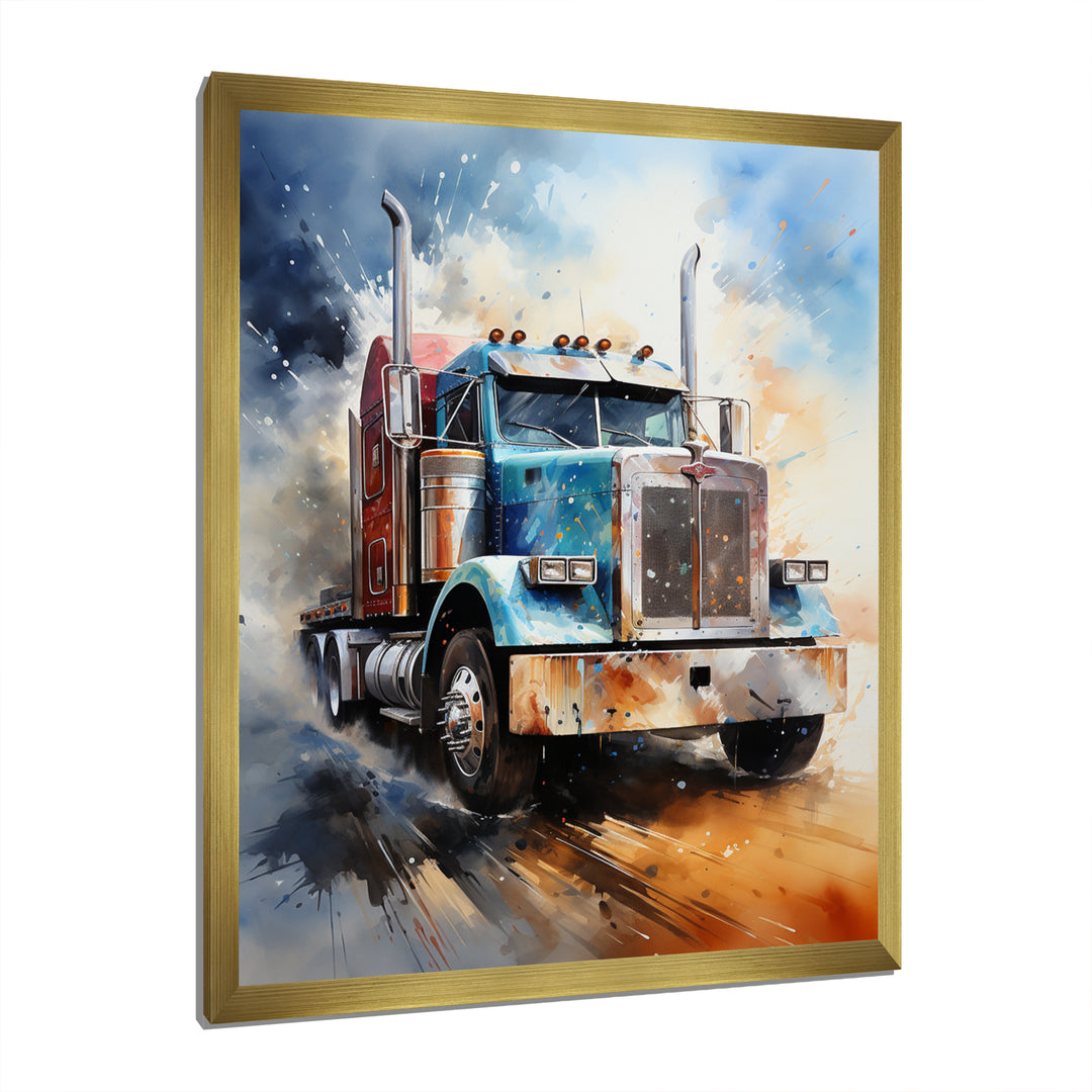 Semi Truck The Workhorse - Truck Canvas Wall Art
