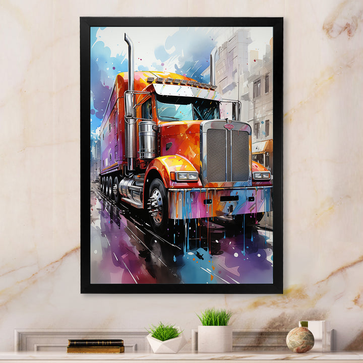 Semi Truck Urban Warrior I - Truck Canvas Wall Art