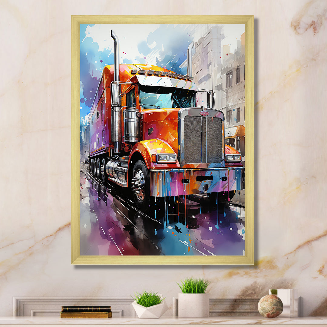 Semi Truck Urban Warrior I - Truck Canvas Wall Art