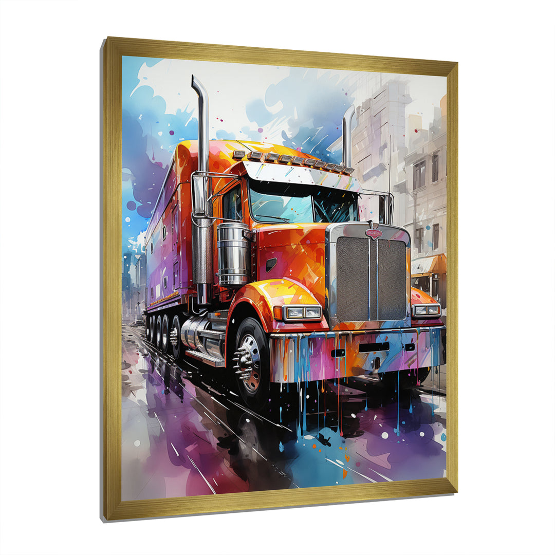 Semi Truck Urban Warrior I - Truck Canvas Wall Art