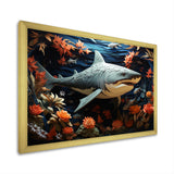 Blue Shark Silent Hunter Papercut - Shark Home Decor Art