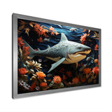 Blue Shark Silent Hunter Papercut - Shark Home Decor Art