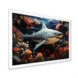 Blue Shark Silent Hunter Papercut - Shark Home Decor Art