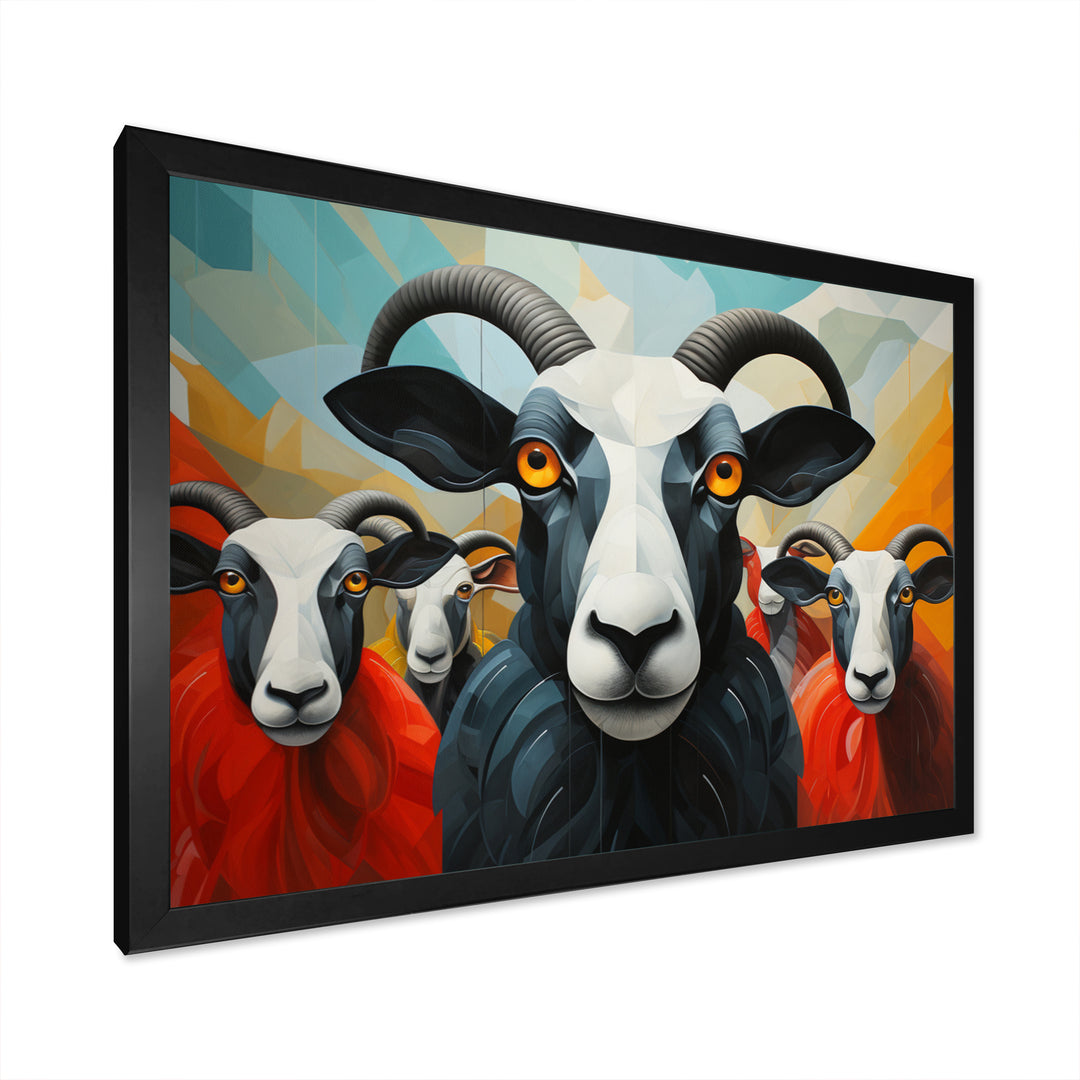 Colorful Sheep Abstracted Flock - Sheep Wall Decor