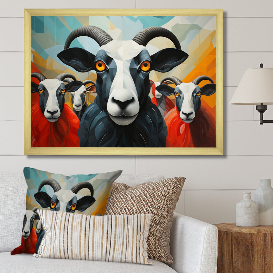 Colorful Sheep Abstracted Flock - Sheep Wall Decor
