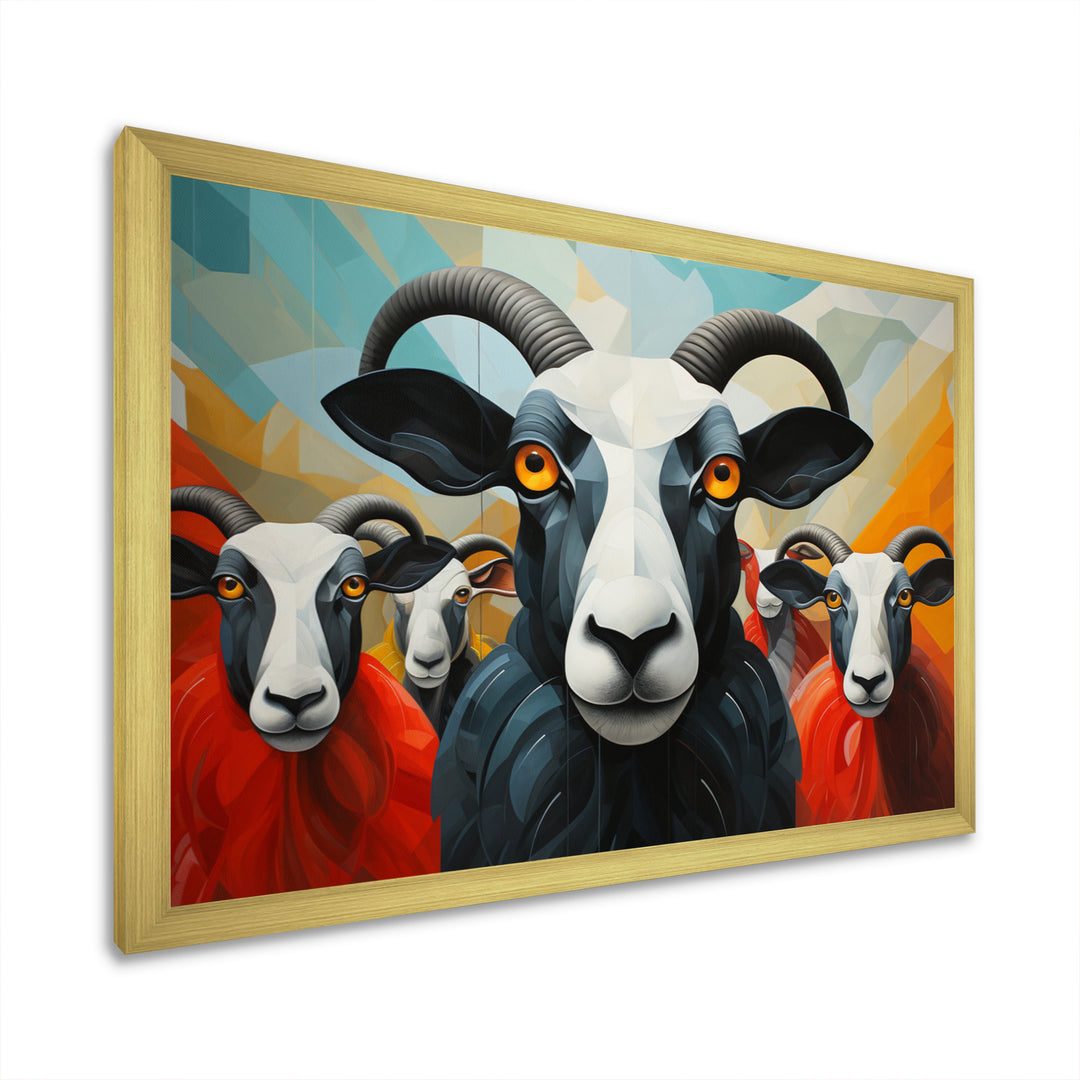 Colorful Sheep Abstracted Flock - Sheep Wall Decor