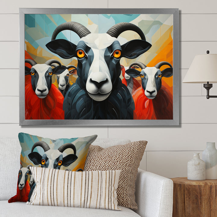Colorful Sheep Abstracted Flock - Sheep Wall Decor