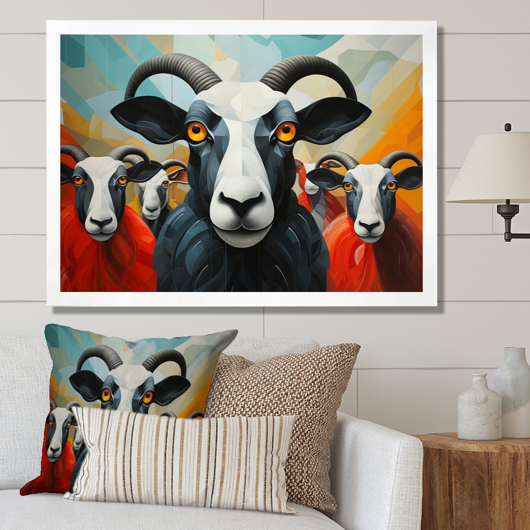 Colorful Sheep Abstracted Flock - Sheep Wall Decor