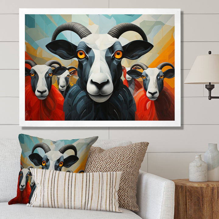 Colorful Sheep Abstracted Flock - Sheep Wall Decor