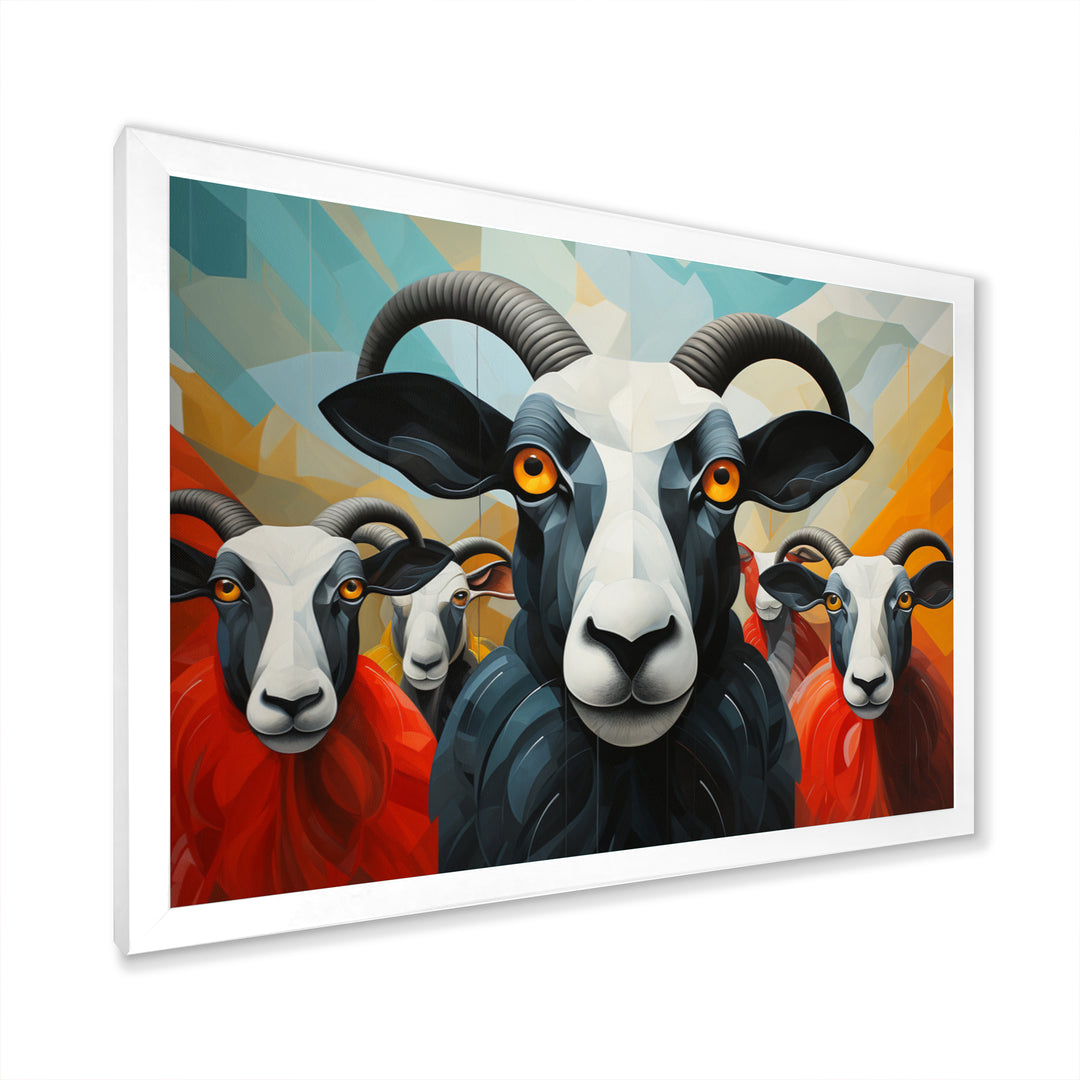 Colorful Sheep Abstracted Flock - Sheep Wall Decor