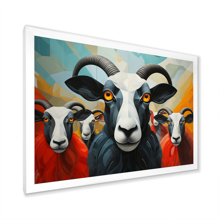 Colorful Sheep Abstracted Flock - Sheep Wall Decor