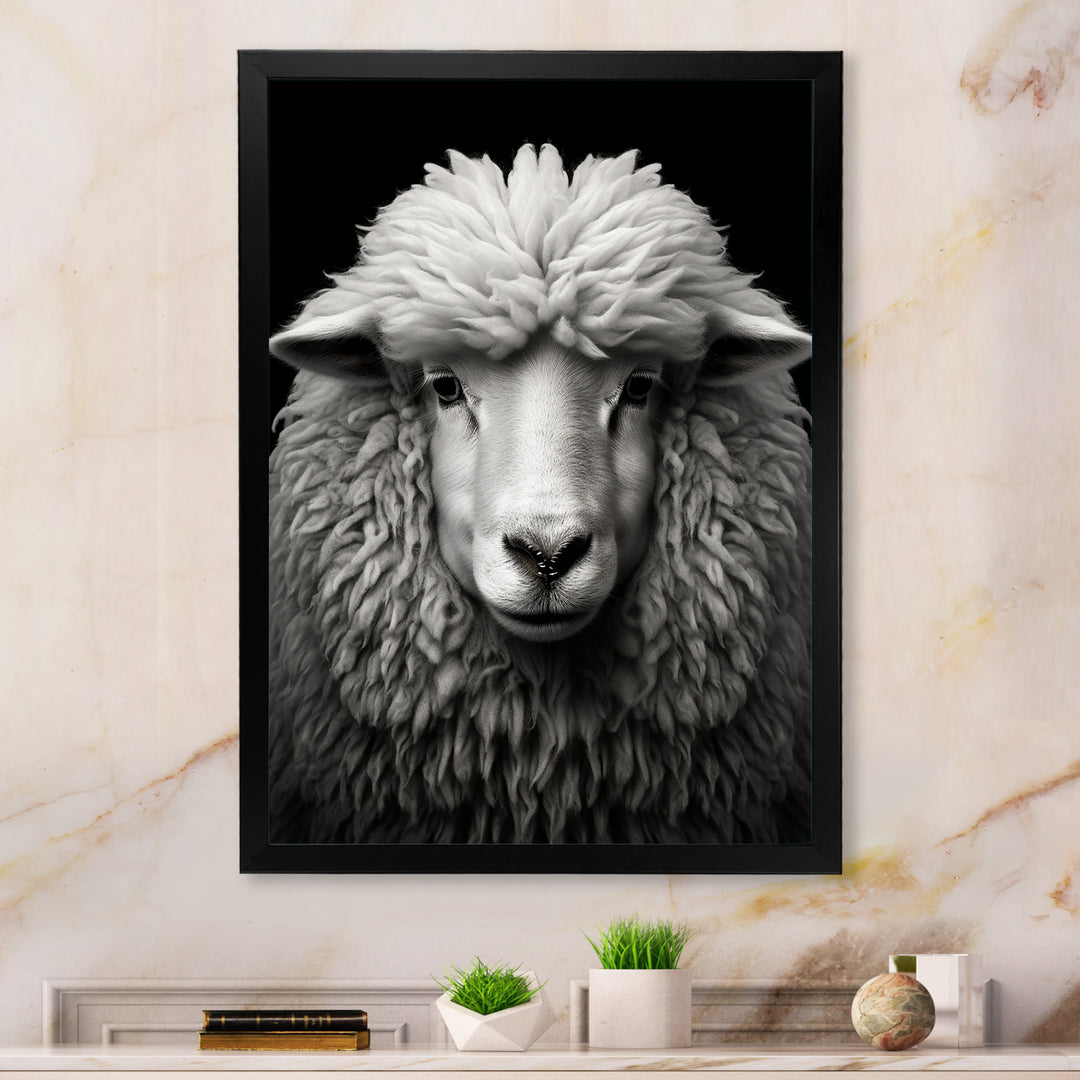 Grey White Sheep Black And White - Sheep Wall Art Prints