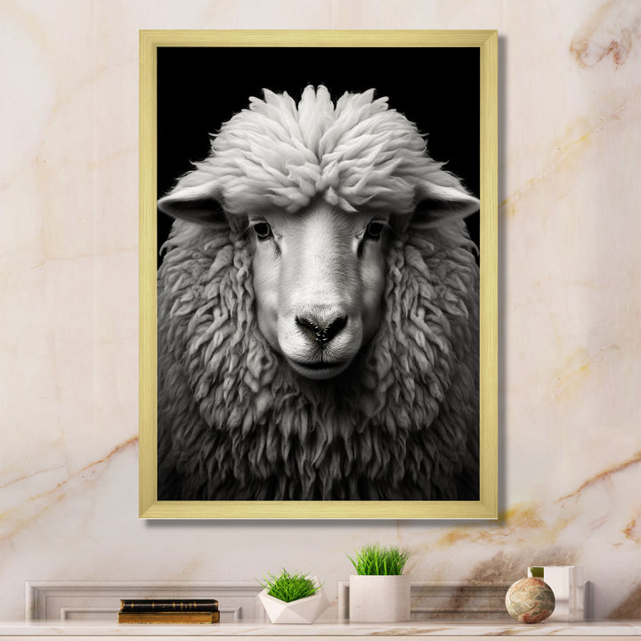 Grey White Sheep Black And White - Sheep Wall Art Prints