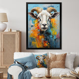 Yellow Blue Sheep Expressionist - Sheep Wall Decor
