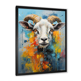 Yellow Blue Sheep Expressionist - Sheep Wall Decor