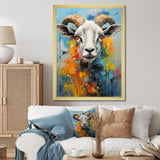 Yellow Blue Sheep Expressionist - Sheep Wall Decor